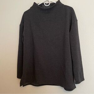 Free Fly Bamboo Thermal Fleece Mock Turtleneck Sweatshirt Women's Medium Dk Gray